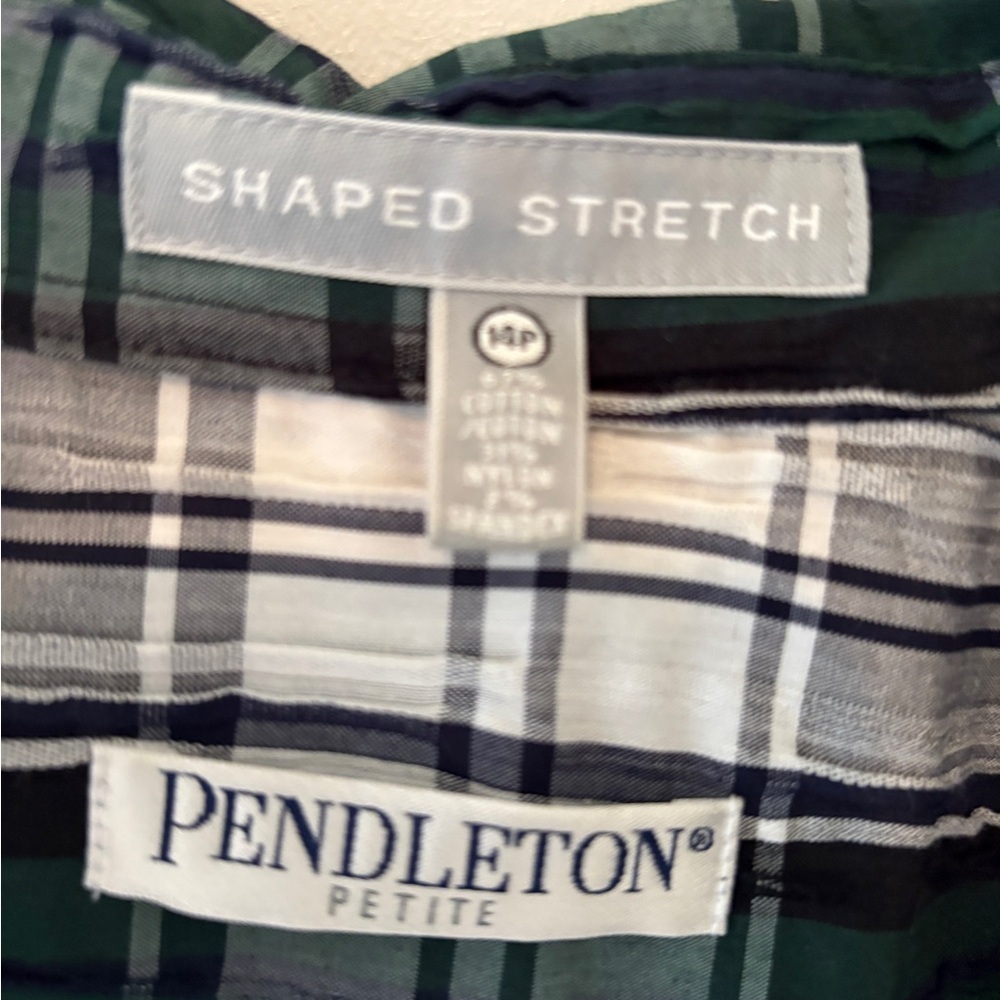 Pendleton Petite Plaid Button Down Crinkle Coasta… - image 3